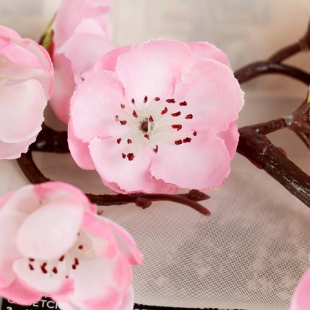 Artificial flowers "Sakura branch" 3x60 cm, pink-1