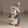Polystone souvenir "Penguin in a hat with a spruce branch, with a drum" 9x13x17 cm