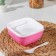 Container Plastic food "simplicity", 14 × 14 × 9 cm, cover, spoon, color mix