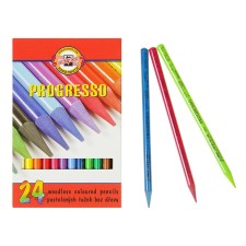Family pencils 24 colors, Koh-I-Noor Progresso 8758, color, whole, in a cardboard box