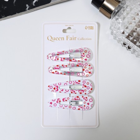 Invisible hair "Gloria", set 4 pcs., Love, 5 cm-2