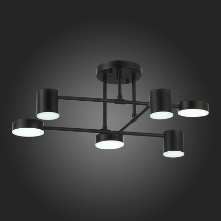 Ceiling EVOLUCE lamp. Sle201042-06. Nobel. 6x7 W, LED, 4000K, 3024 LM, 57x57x25 cm, black color-16