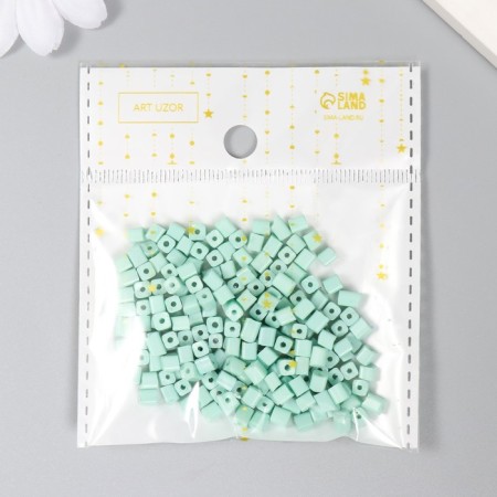 Cube glass 4x4 mm "Brightness. Biryuza" set 20 grams-2