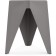 Stool Korner plastic, gray 36x42x46 cm