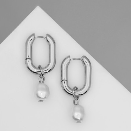 Earrings with pearls "bead" feeling of tenderness mini, color silver-1
