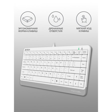 Keyboard A4Tech FSTYLER FK11 White USB Slim-2