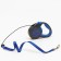 Roulette "Pigger" reflective, 3 m, up to 15 kg, cable, rubberized handle, blue
