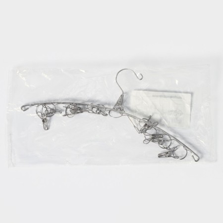 Sushilka for linen suspended share, 10 clothespins, 40 × 1 × 15 cm, metal, silver color-3