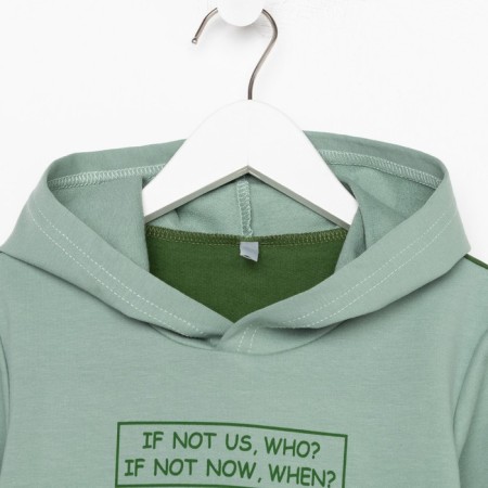Sweatshirt for a boy, the color is gray-green, height is 104 cm-6