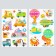 Interior plastic sticker 3D "Beasts and Transport" MIX 50x32 cm