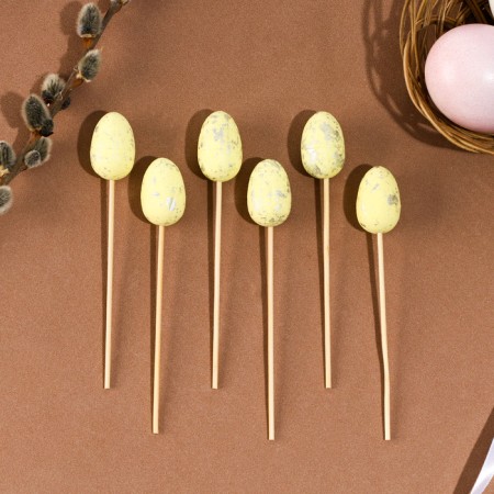 Skewers "Easter egg", yellow color, set 6 pcs.-1