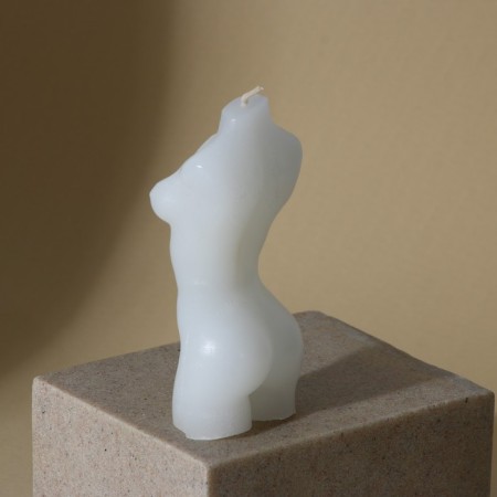 Interior candle "female body", white, 9 x 4.5 cm-3