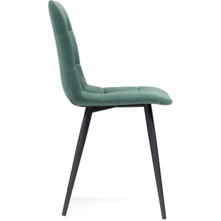 Stool on a metal frame chilli to metal/velor, black/turquoise 44x50x85 cm-2