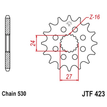 Front Presenter Star with Dampfer JTF423RB, chain 530, 17 teeth-1