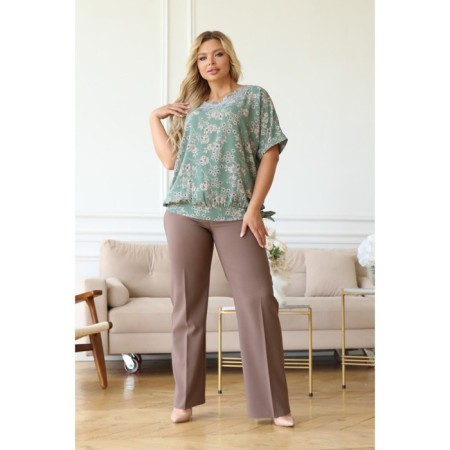 Female blouse, size 54, green color-7