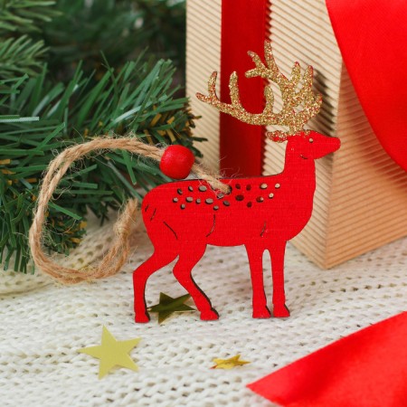 New Year's suspension "Golden Deer", red color
