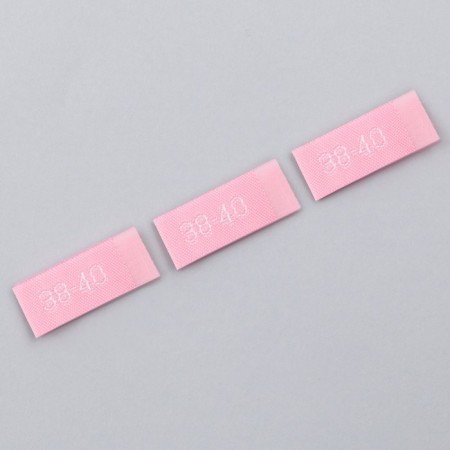 Textile strip "38-40", 5 x 1.1 cm, pink color-1