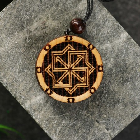 Talisman Slavic bilateral "Molovinets/Black Sun" cedar-3