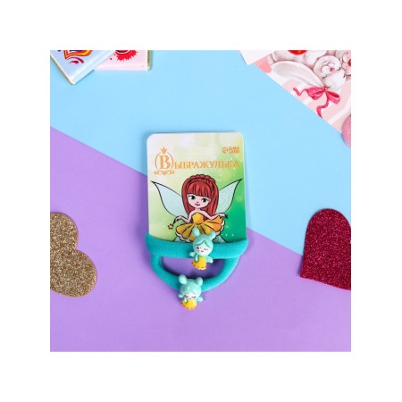 Hair gum "Little Joy", set 2 pcs., Bee, 3.5 cm, green