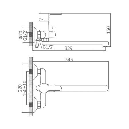 Accoona A7167M bath mixer, with shower set, silumin, turquoise color-8