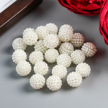 Beads for creativity plastic "Barashka pearl ball" set of 25 pcs 1.4x1.4x1.4 cm