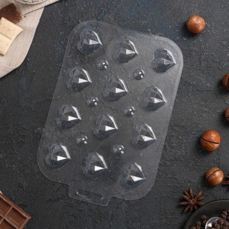 Form for chocolate and sweets Plastic "Conflicts Great Heart", the color is transparent-3