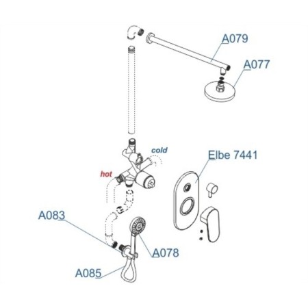 The shower system wasserkraft a16777, built -in, tropical shower, shower set, black-2