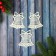 Decoration Christmas tree "Bell in a strip luxury" (set of 3 pcs) 6x9 cm, white