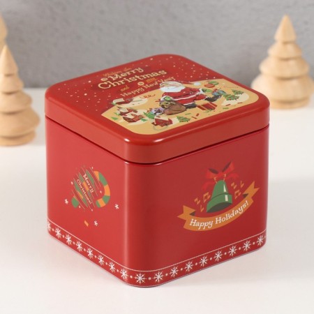 Casket Metal Square "Festive commotion" 7.5x7.5x6.5 cm