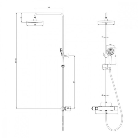 Lemark Bronx LM3770GM shower system, single -leaf, tropical shower, watering can-1
