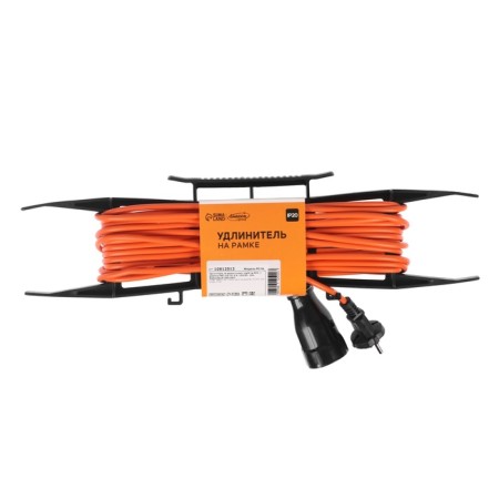Extension cord on the frame Luazon Lighting Eco, 1 socket, PVS 2x0.75, 6 A, 1300 W, 10M, orange-4