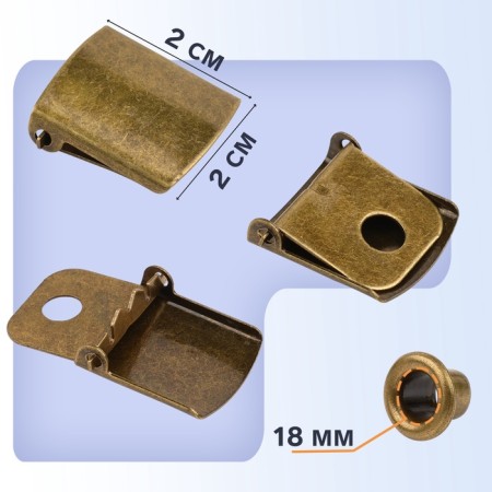 Fleet for cap, with a gross, 2 × 2 cm, bronze color, price for 1 set-1
