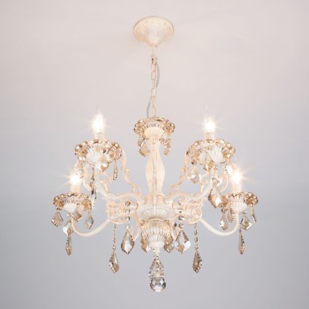 Elisha 5x60W E14 chandelier white with gold-1