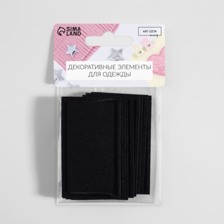 Clothing patch "Rectangle", 6.5 × 3.8 cm, heat -mileyle, black color-4