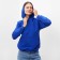 Female sweatshirt, color bright blue, size 46