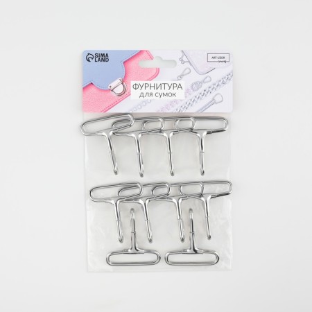 Metal carbine, 50 × 45 mm / 38 × 3 mm, 10 pcs, silver color-3