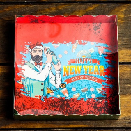 Box for cookies "burst into the New Year!", 15 x 15 x 3 cm, 1 pc.-2