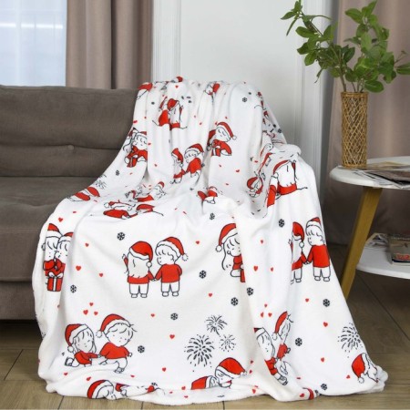 Belezza Plaid Christmas couple 150x200cm, microfiber 190g/m, PE100%