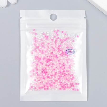 Glass 12/0 "Transparent. Color middle. Pink" 10 g-2