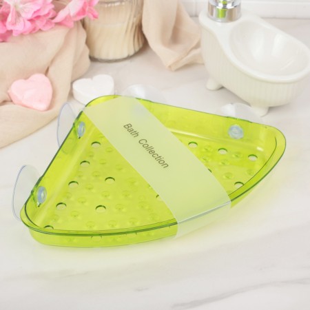 Shelf in the bathroom corner on suction cups Bath Collection, 24 × 19 × 3 cm, color mix-5