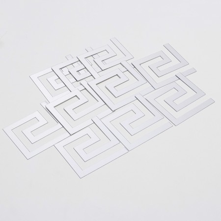 Interior stickers "Labyrinth", mirror, wall decor, set 10 pcs, 10 x 10 cm-11
