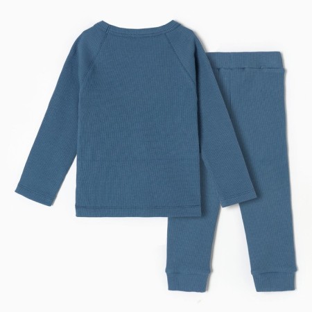 Kit for children (longshit, pants), dark blue color, height 86 cm-6