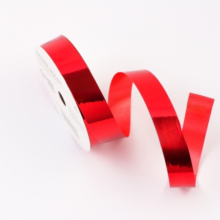 Tape for decor and gifts, "metallic", red, 2 cm x 50 m-1
