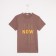Print T-shirt with print, light brown color, size 46