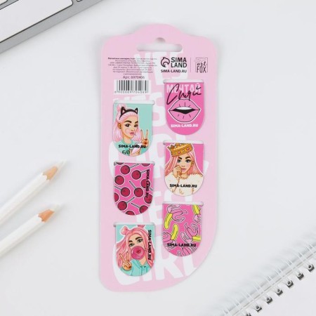 Magnetic bookmarks on the Steel Girl, 6 pcs-1