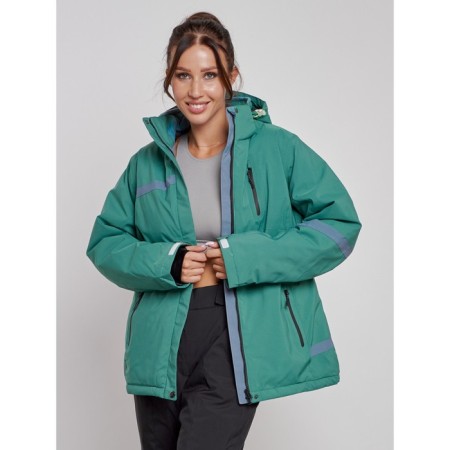 Ski costume female winter, size 52, green color-10