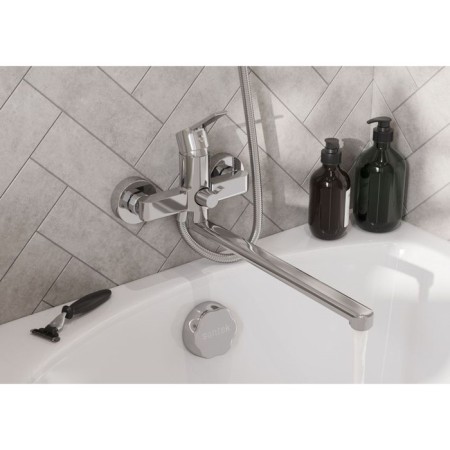 Santek Nyra bath mixer, long spout, with accessories, chrome-3