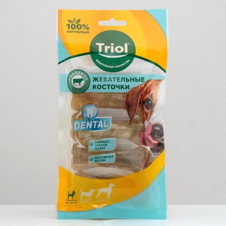 Chewing bone Triol Dental, 7.5 cm, 20-25 g, packaging 4 pcs