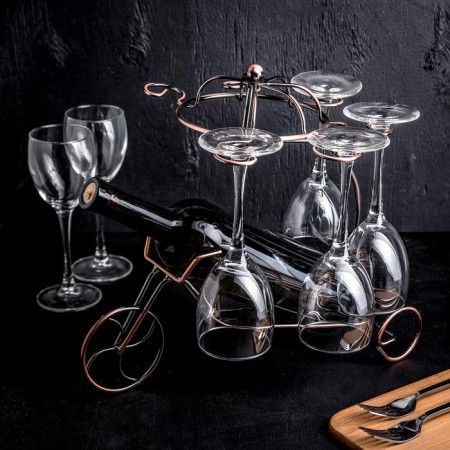 Bottle stand with a holder for glasses of the Dolyan, 34 × 24 × 30 cm