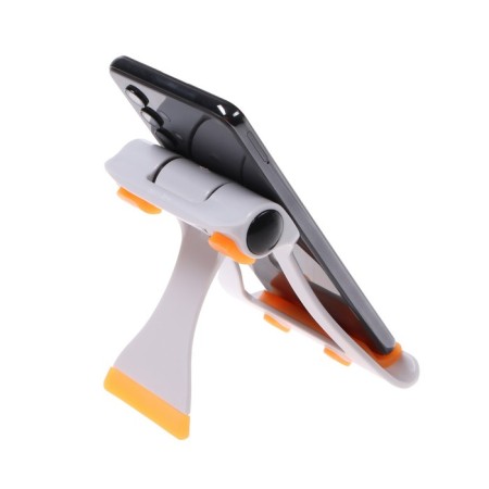Luazon phone stand, folding, reinforced, adjustable height, white/orange-3